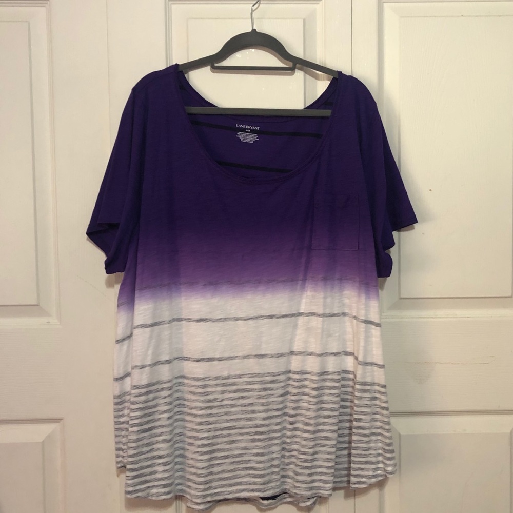 Purple Scoop neck pocket T-shirt